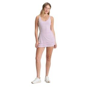 JoyLab Lavender Ruched Loose Fit Tank Dress XXL With Tiered Hem & Built-In Short